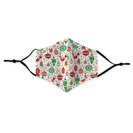 Weddingstar 3-Ply Kid's Winter Washable Cloth Face Mask Reusable and Adjustable with Filter Pocket - Retro Ornaments