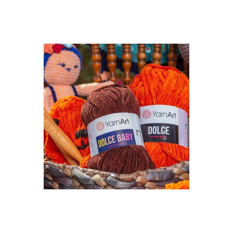 Yarnart Dolce - Manta de hilo de felpilla suave de