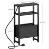 IRCPEN Narrow Side Table with Charging Station, Slim End Table