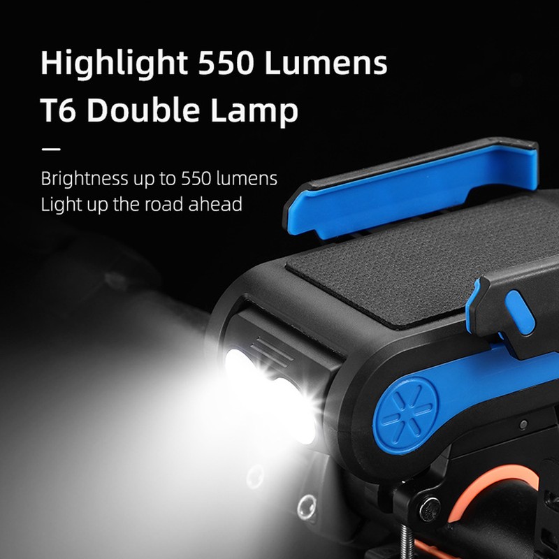 Bicycle Lights Four-in-one Riding Headlight Mobile Phone Holder With Horn