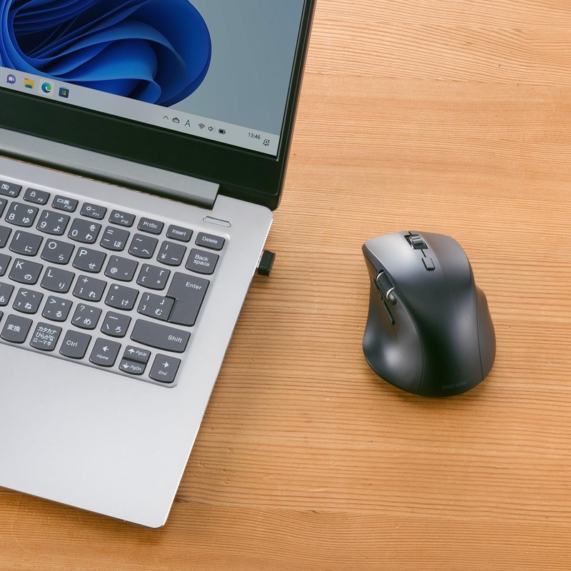 Sanwa Supply MA-WBS524BK Quiet Wireless Mouse (with Side Wheel, 5