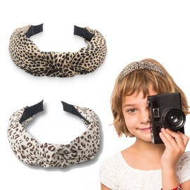 2 Pieces Headbands for Women Non-Slip Fashion Women Headbands for Hair Cute Hairband for Women Hair Wide Knot Leopard Print Headband
