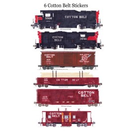 Cotton Belt Manifest Train 6 individual Stickers Andy Fletcher