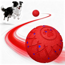 hipibbo Interactive Dog Toys Dog Ball, Durable Motion Pet Toys for/Small/Medium/Large Dogs, Christmas Birthday Gifts, Automatic Moving, Bouncing and Rotating, E-TPU Material, IP54 Waterproof (Red)