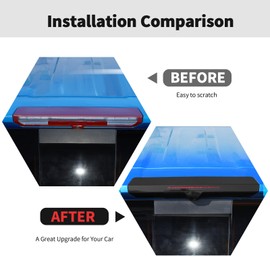 RT-TCZ Smoked Black Third 3rd Brake Light Cover High Mount Stop Lamp Cover Trim Exterior Accessories for Chevy Silverado/GMC Sierra 2022 2023 2024 2025