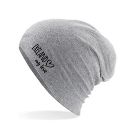 huuraa Beanie Ireland My Love Gift Unisex Hat Ireland Gift Idea, heather grey, Unit size