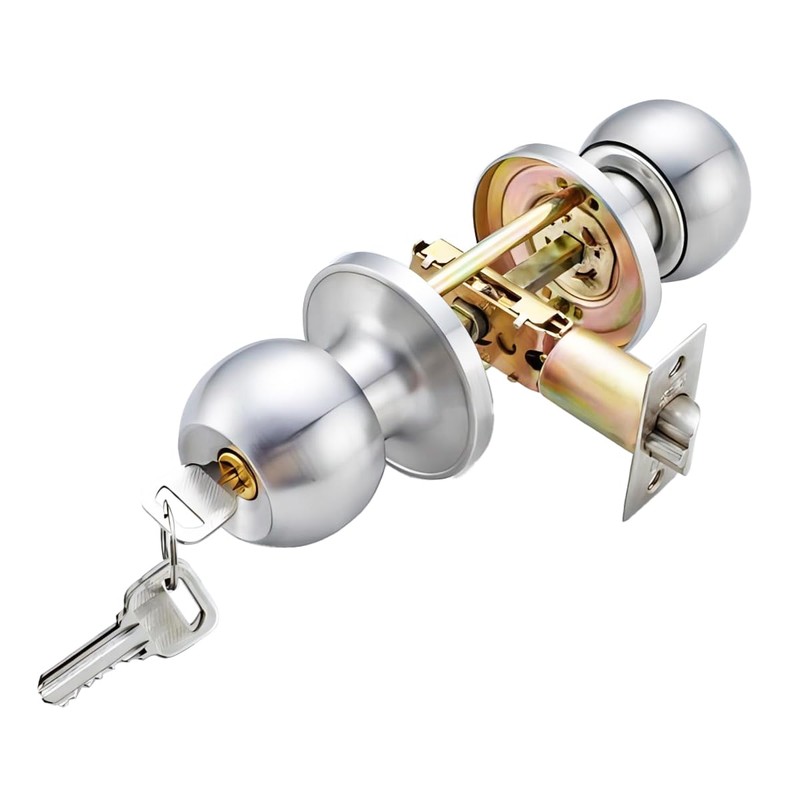 Qrity Stainless Steel Entracne Passage Door Handle Lock Knobs Lockset