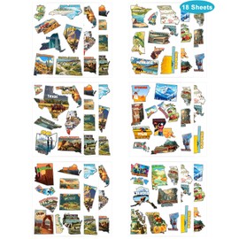 YanZonic 150Pcs United States Map Temporary Tattoos for Kids - American Tattoos Temporary - Team USA Party - Hypoallergenic Temporary Tattoos for Kids 18 Sheets 50 Stytles