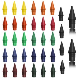 Scettar Pack of 36 Eternal Pencil Leads, Coloured Eternal Pencil, Interchangeable Head, Infinite Pencil, Interchangeable Refills, Graphite Pen, Reusable, No Ink Pen, Replaceable Refill
