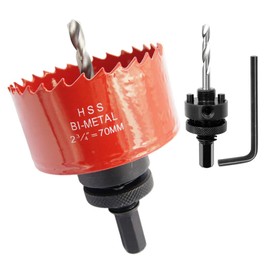 LAIWEI Hole Saw 70 mm, Heavy Duty Mandrel Hole Drill, 4341 Drill, Hole Cutter for Drilling Holes in Wood, Aluminium, PVC and Other Materials, Drilling Tools