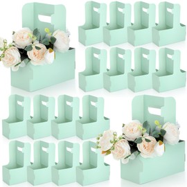 Kosiz 60 Pcs 2 Cups Drink Carrier with Handle 6.9 x 3.2 x 8.9 Inch Coffee Holder Paperboard Drink Caddy for Hot and Cold Beverage Takeout Cafe and Restaurant Xmas Wedding Food Delivery(Green)