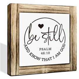 Be Still and Know That I am God Sign, Psalm 46:10 Sign, Christian Decor, Christian Wood Sign, Decorative Plaque Box Sign, Calm Down Corner Decor, Home Decor, Bedroom Decor, Christian Gift