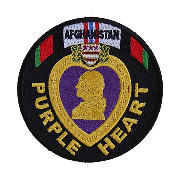 Patch, Embroidered Patch (Iron-On or Sew-On), Afghanistan Purple Heart Military