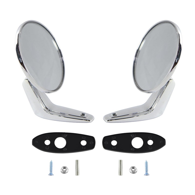 Chrome Door Mirrors Outside Exterior Rearview Compatible With 1966-1975 Dodge