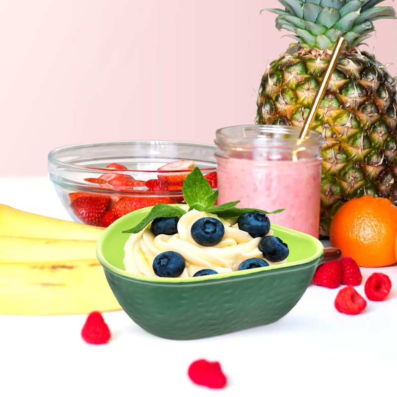 Cabilock Avocado Shaped Ceramic Bowl for Salad Fruits Desserts and