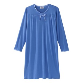 Silvert's Adaptive Clothing & Footwear Vestido de Noche con Espalda Abierta para Mujer, Vestido de Hospital asistido, Azul, L