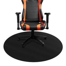DESKU - Circle Gaming Chair Mat, Computer and Office Chair Mat for Hard Floors, Black, 46 Inches, Made in The USA