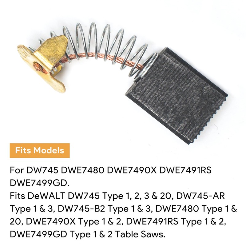 GEARLINTON 5140033-19 Carbon Brush Replacement for DEWALT Table Saw DW745
