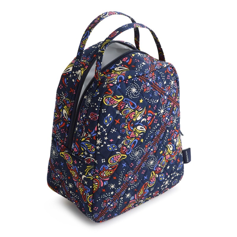 Vera Bradley Premium Cotton Lunch Bag, Starry Paisley, One Size
