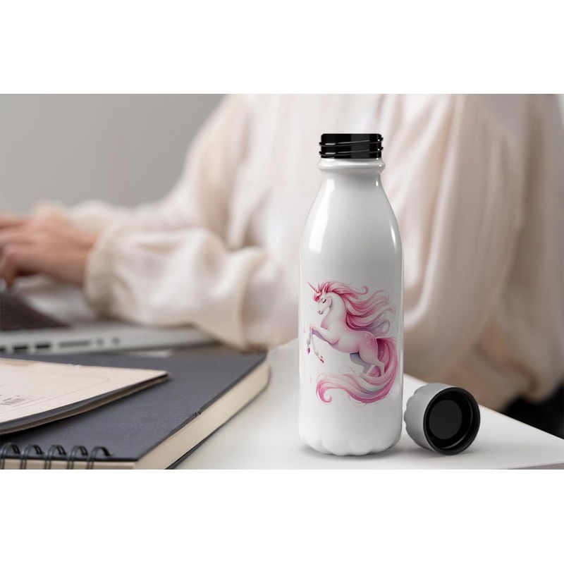 MAXIKIWI Einwandige Wasserflasche mit Schraubverschluss, nicht isoliert, leichtes Aluminium, BPA-frei,