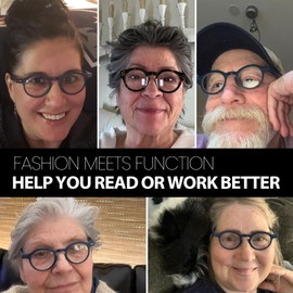 SODQW 3 Packs Reading Glasses for Women Men, Fashion Round Blue Light Blocking Readers Eyewear