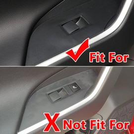ruihe 4pc Car Interior Automobile Door Window Control Panel Cover Molding Door Lock Switch Trim Fit for Toyota RAV4 2019 2020 2021 2022 2023 2024 North American Version