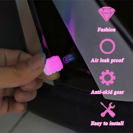 Pack of 40 Luminous Car Valve Caps, Fluorescent Tyre Valve Caps, Luminous Valve Caps, Suitable for Bicycles, Motorcycles, Cars (Multi-Colour)