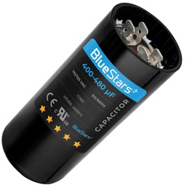 BlueStars Upgraded Version 400-480 uf/MFD 110-125 VAC Round Motor Start Capacitor 50/60 Hz AC Electric Replacement Part - Lifetime Up to 30.000 Hours