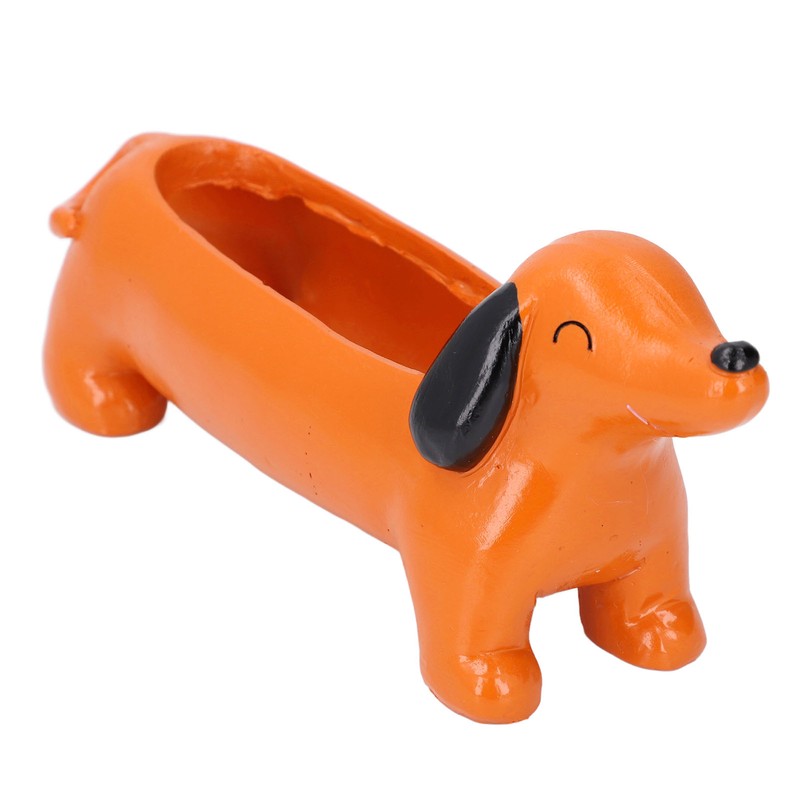 Dachshund Succulent Pot Adorable Efficient Drainage Versatile Lightweight Resin Dog