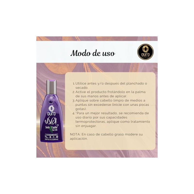 Ouro Uva Seda Capilar Hair Silk con Extracto de Semilla