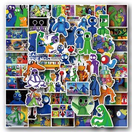 Rainbow Friends Stickers Pack of 60 Vinyl Waterproof Stickers for Laptop, Bumper, Water Bottles, Computer, Phone, Protective Helmet, Car Stickers and Decals