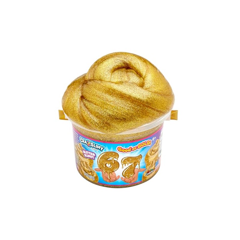 Cra-Z-Art 67 Slime Bucket, 24 oz Gold Glitter Premium Premade