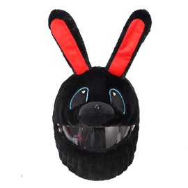 GUDITEM Motorcycle Helmet Cover Cute Small Dog for Full Face Decoration Dust Cap for Rides and Gifts (Black)
