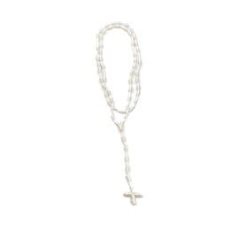 Caiyao Lightweight Catholic Knotted Rosary Cross Long String Necklace for Women Durable Braided Long Knotted Cord Rope Strand Twine Cross Spiritual Necklace Teen Girls Boys Keepsake Gift, 20 Inches,