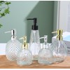 300ml 10oz Simple Retro Clear Soap Dispenser with Gold Pump