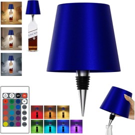 SOUDFK 2025 New Wireless Bottle Lamp,RGB LED Bottle Light with Remote(RGB Sapphire Blue, 1pc)