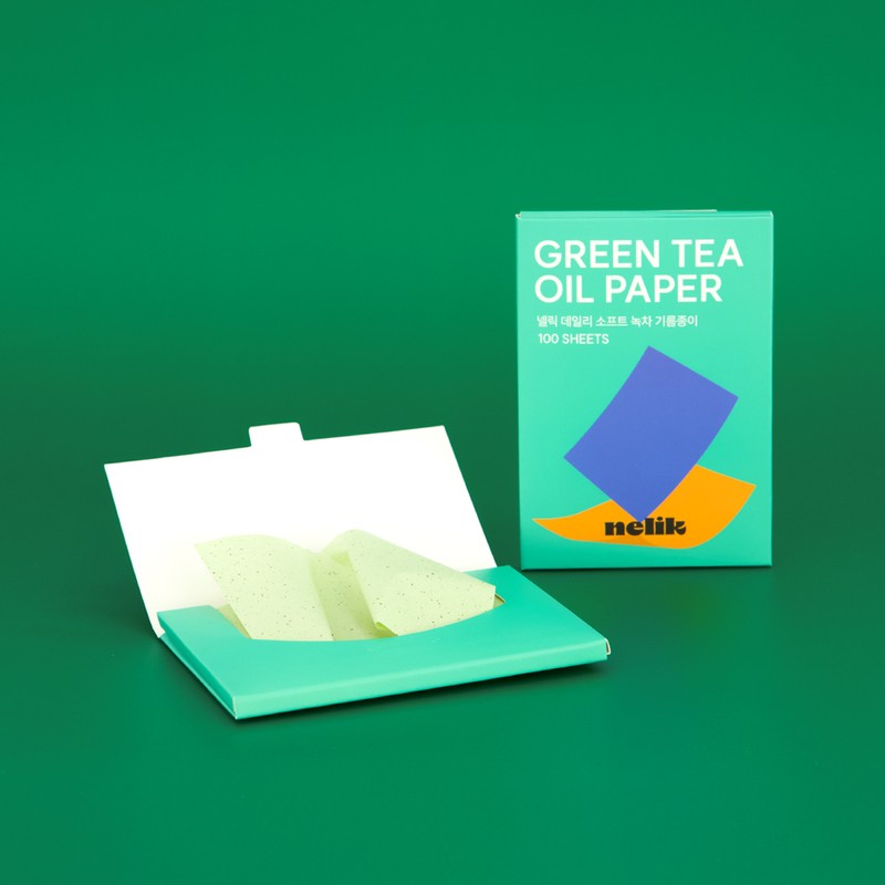 Nellic Daily Soft Green Tea Oil-Absorbing Sheets, 100 Sheets per