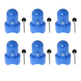 RLECS 6pcs Plastic Ball Top Cap Blue Trampoline Enclosure Rod Cover with Screw-in Bolt