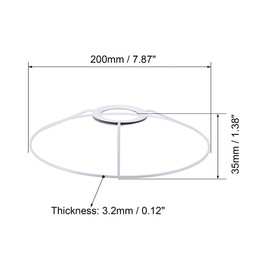 sourcing map Lamp Shade Ring, 200mm Dia. Lampshade Holder Frame Ring for E26/E27 Lamp Socket, Baked Coating Iron 2 Set