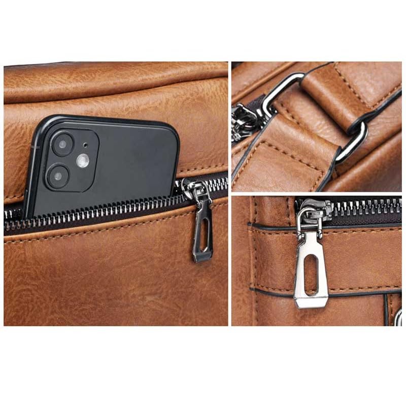 Men's Waterproof Shoulder Bag, Brown