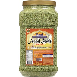 Rani Fennel Seeds (Saunf Sabut) Whole Spice 80oz (5lbs) 2.27kg Bulk PET Jar ~ All Natural | Gluten Friendly | NON-GMO | Kosher | Vegan | Indian Origin