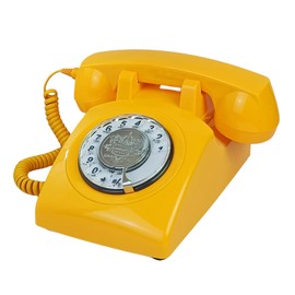 Corded Retro Phone, TelPal Landline Telephone with Old Fashion Rotary Dial Keypad, Decorative Classic 80s Antique Vintage Phones for Gift