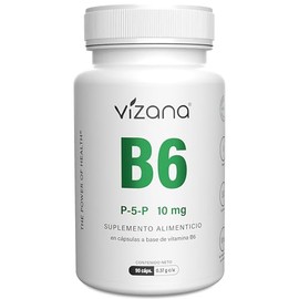 VIZANA NUTRITION | Vitamina B6 Forma Activa y Coenzimada (P-5-P/Piridoxal-5-Fosfato) en Cápsulas Veganas | (90 Cápsulas de 370 mg)