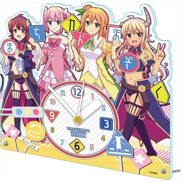 Seasonal Plants Machikado Mazoku 2-chome Acrylic Table Clock, Approx. 7.5