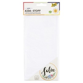 Folia 23402 – Aida di Tessuto, 1 Fiocco, 50 x 49 cm, Bianco