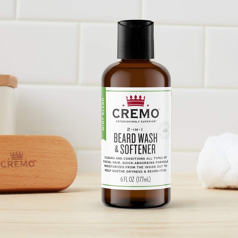 Cremo Beard Wash & Softener 2-in-1, Mint Blend, Soothe Beard