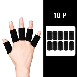 10-Piece Sports Finger Joint Protector for Pain and Injury Prevention Black 10P (022801) 3ea