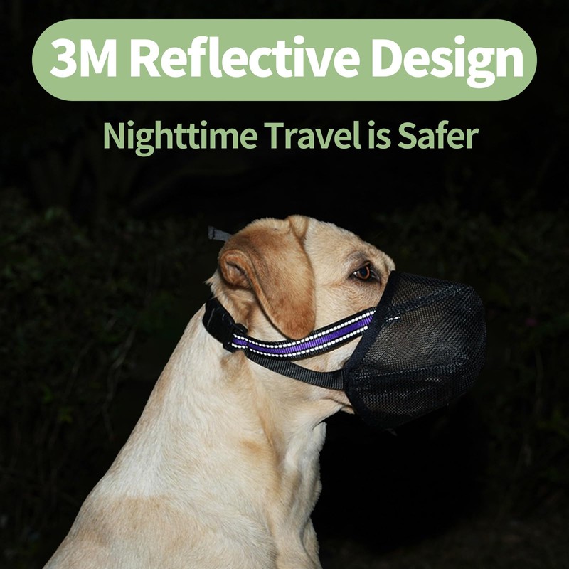 Dog Muzzle - Soft Mesh Muzzle for Small Medium Large
