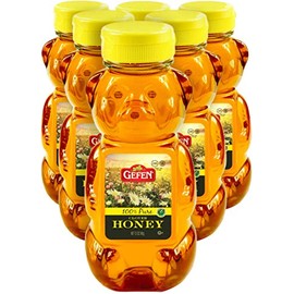 Gefen US Grade A Honey Bears, 12oz (6 Pack) 100% Clover Honey, No Fillers, Gluten Free