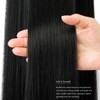 PARXITN Claw Jaw Clip-In Ponytail Hair Extensions, Synthetic Hairpiece, Black,